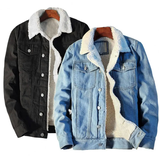 Sherpa-Lined Denim Jacket