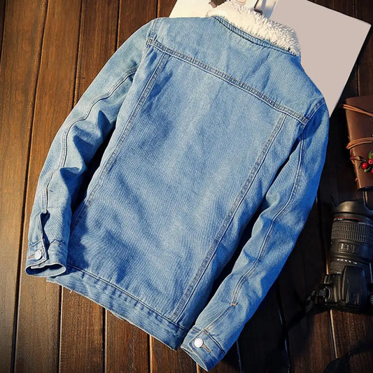 Sherpa-Lined Denim Jacket